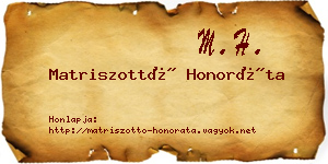 Matriszottó Honoráta névjegykártya